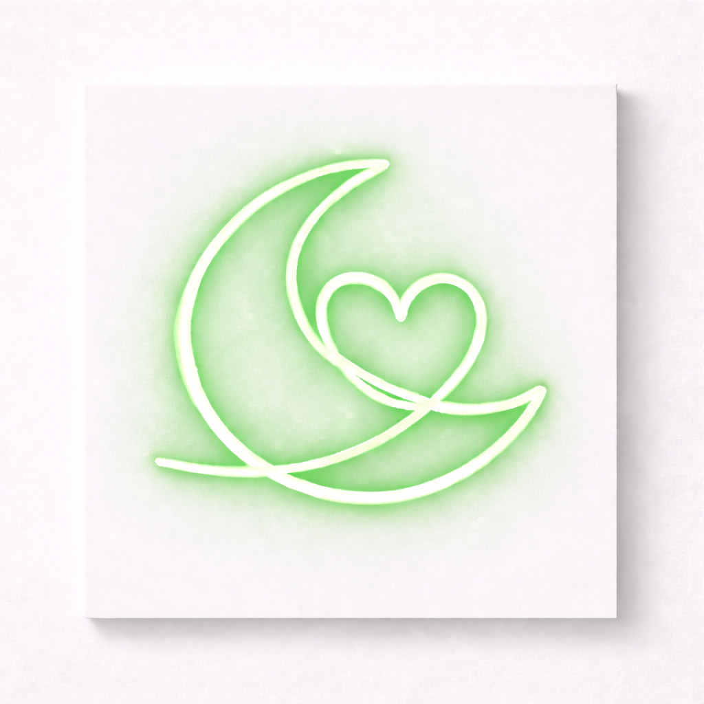 Moon & Heart LED Flex Wall Art | Custom Neon Sign