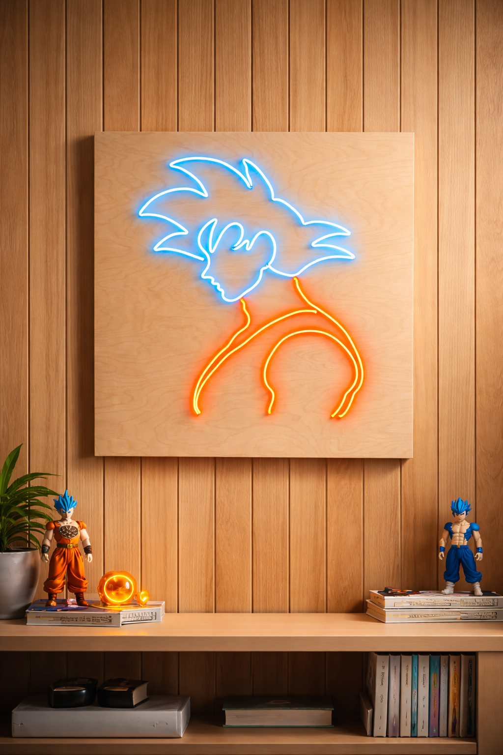 Anime-Style Energy Warrior | Custom Neon Sign