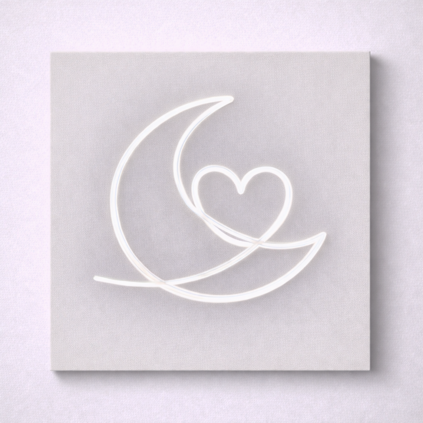 Moon & Heart LED Flex Wall Art | Custom Neon Sign