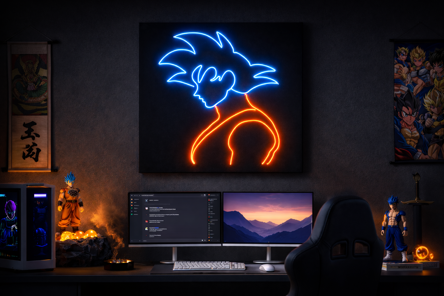 Anime-Style Energy Warrior | Custom Neon Sign