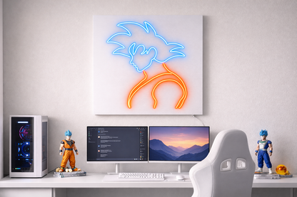 Anime-Style Energy Warrior | Custom Neon Sign